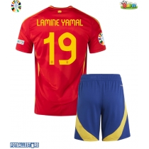 Spania Lamine Yamal #19 Hjemmedraktsett Barn EM 2024 Kortermet (+ Korte bukser)